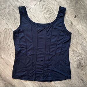 Corset-style stretchy‎ ribbed tank top